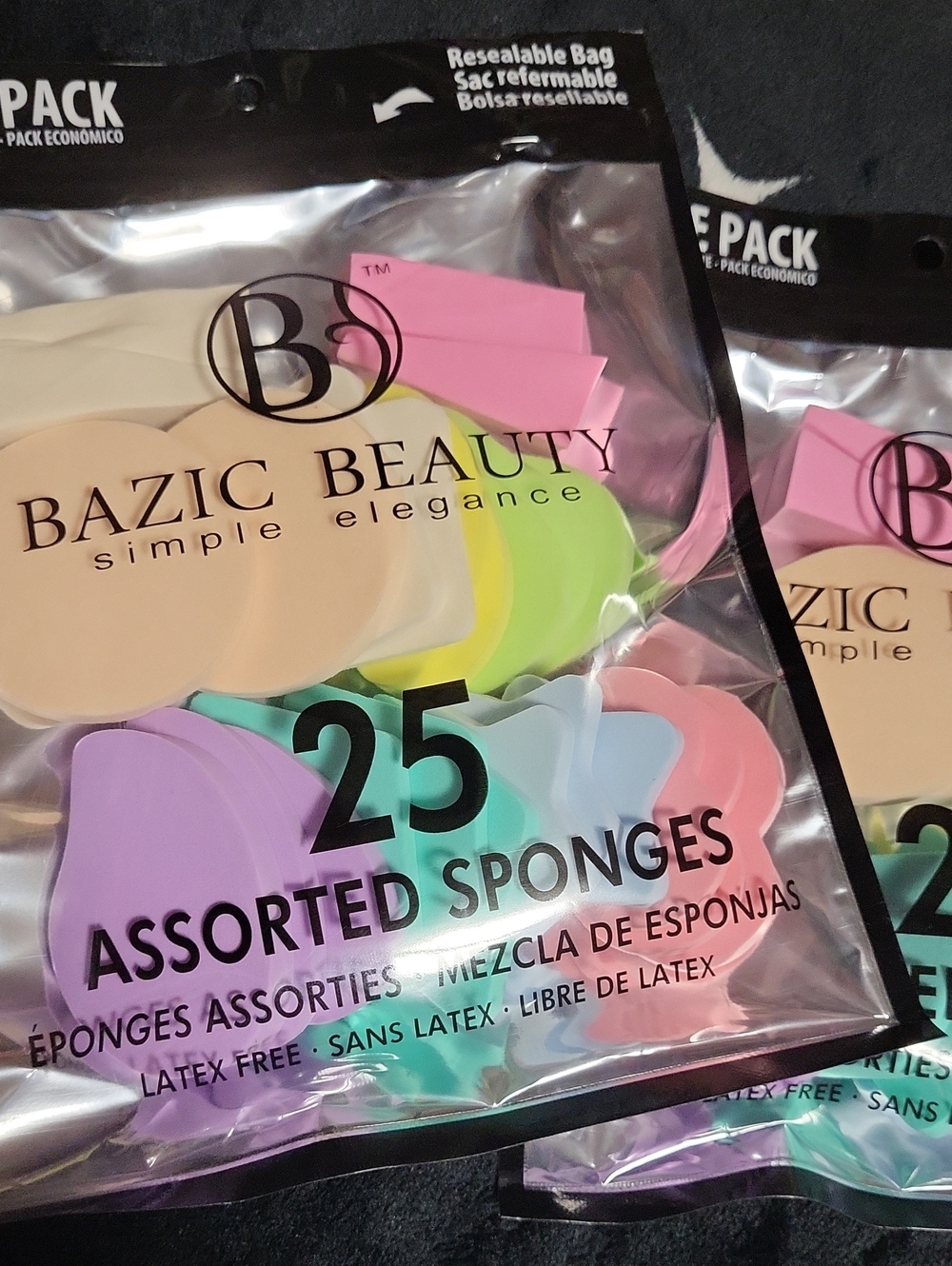 Bazic Beauty 25 Assorted Makeup Sponges Set - Pastel Colors 1 Pack :25 Sponges